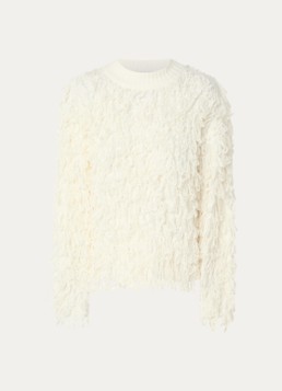 Copenhagen Muse Dames CMPinar grofgebreide pullover in wolblend in de kleur Gebroken wit, maat: S