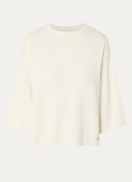 Copenhagen Muse Dames CMSienna fijngebreide pullover van wol met ronde hals in de kleur Gebroken wit, maat: S