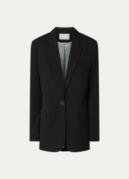 Copenhagen Muse Dames Blazer met klepzakken en schoudervulling in de kleur Zwart, maat: M