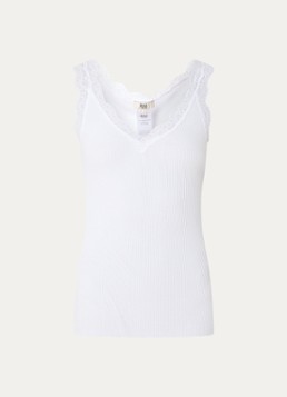 Rosemunde Dames Balta tanktop met details van kant in de kleur Wit