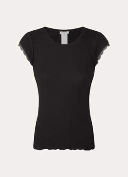 Rosemunde Dames Baybay T-shirt met details van kant in de kleur Zwart