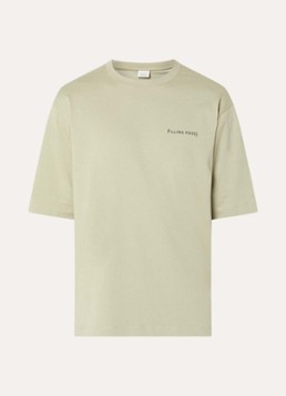 Filling Pieces Heren Boxy T-shirt met logo in de kleur Lindegroen, maat: L