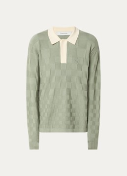 Filling Pieces Heren Regular fit polo met logoborduring in de kleur Legergroen, maat: S