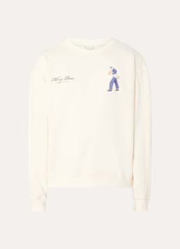 Filling Pieces Heren Sweater met logo- en backprint in de kleur Beige, maat: L