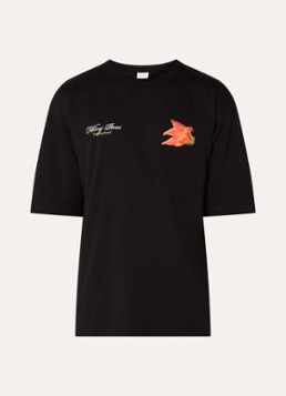 Filling Pieces Heren Zucchini T-shirt met logo- en backprint in de kleur Zwart, maat: S
