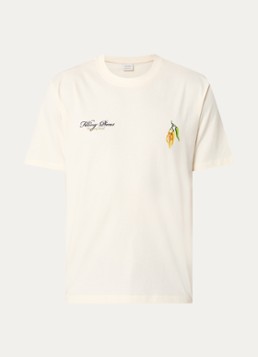 Filling Pieces Heren Pepper T-shirt met logo- en backprint in de kleur Creme, maat: S