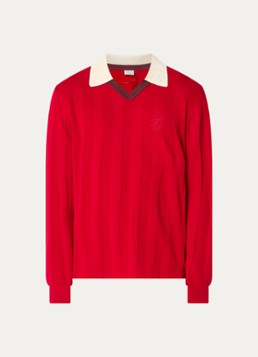 Filling Pieces Heren Grofgebreide pullover met logo in de kleur Rood, maat: S