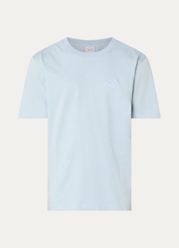 Filling Pieces Heren T-shirt met logoborduring in de kleur Lichtblauw, maat: S