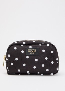 Wouf Grace make-up tas met stippenprint Zwart - Deal