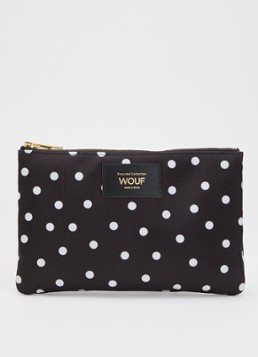 Wouf Grace toilettas met stippenprint Zwart - Deal