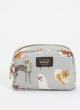 Wouf Puppy make-up tas met print Lichtgrijs 1maat Beauty tools - Deal