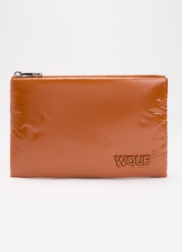 Wouf Sienna toilettas met logo Oranjebruin - Deal