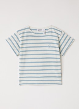 Molo Meisjes Eivor T-shirt met streepprint in de kleur Blauw, maat: 3M=62