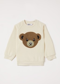 Molo Jongens Disc sweater met print in de kleur Beige, maat: 1M=56