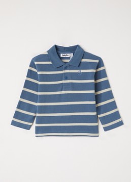 Molo Jongens Easty polo met streepprint in de kleur Petrol, maat: 9M=74
