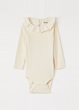 Molo Meisjes Romper met kraag in de kleur Creme, maat: 3Y=98