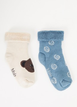 Molo Meisjes Nodda sokken met print in de kleur Blauw, maat: 17-19