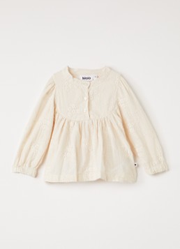 Molo Meisjes Raisi tuniekjurk met bloemborduring in de kleur Creme, maat: 18M=86