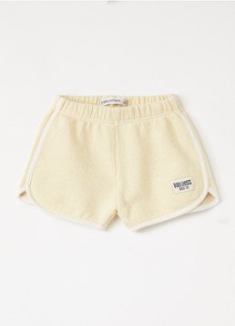 BOBO CHOSES Meisjes Since 09 straight fit korte joggingbroek in de kleur Geel, maat: 24M=92