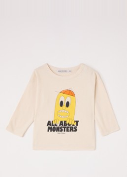 BOBO CHOSES Meisjes Bigtooth Lemon longsleeve met print in de kleur Gebroken wit, maat: 24M=92