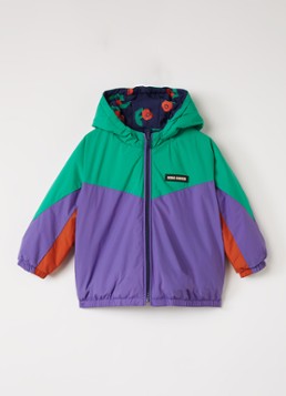 BOBO CHOSES Meisjes Stamp Bloom reversible gewatteerd jack met print in de kleur Donkerblauw, maat: 12M=80