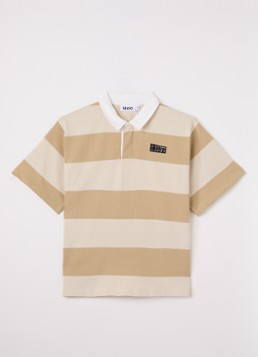 Molo Jongens Reef polo met streepprint in de kleur Beige, maat: 11-12Y=152