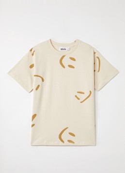 Molo Jongens Riley T-shirt met print in de kleur Beige, maat: 7-8Y=128