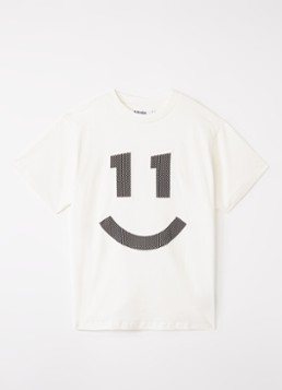 Molo Jongens Rodney T-shirt met print in de kleur Gebroken wit, maat: 7-8Y=128