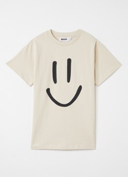 Molo Jongens Roxo T-shirt met print in de kleur Beige, maat: 5-6Y=116