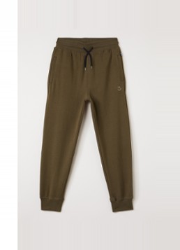 Molo Jongens Alvar tapered fit joggingbroek met ritszakken in de kleur Bronsgroen, maat: 11-12Y=152