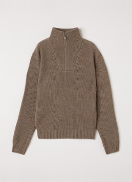 Molo Jongens Gretta grofgebreide trui in wolblend in de kleur Beige, maat: 11-12Y=152