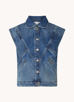 Ba&sh Dames Max spijker gilet in de kleur Indigo