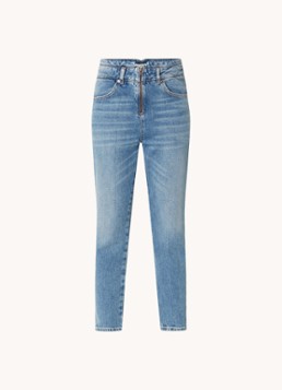 Ba&sh Dames Barnie high waist slim fit cropped jeans met medium wassing in de kleur Indigo
