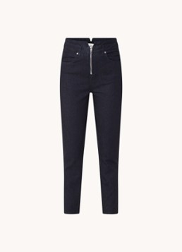 Ba&sh Dames Anzo high waist slim fit cropped jeans met donkere wassing in de kleur Indigo