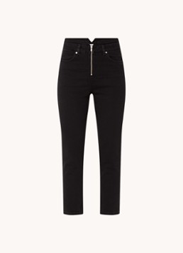 Ba&sh Dames Inzo high waist cropped slim fit jeans met gekleurde wassing in de kleur Zwart