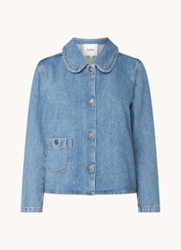 Ba&sh Dames Tiny spijkerjas met klepzak in de kleur Indigo