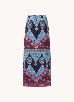 Ba&sh Dames Manessa maxi rok met print in de kleur Donkerblauw