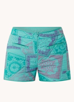 Ba&sh Dames High waist straight fit korte broek met print in de kleur Groen