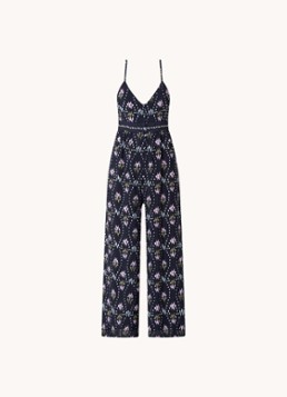 Ba&sh Dames Combinaison wide fit jumpsuit met print in de kleur Donkerblauw