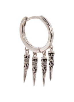 Ba&sh Dames Okinawa oorring met hanger in de kleur Zilver