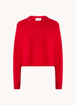 Ba&sh Dames Corvy fijngebreide trui van kasjmier met ritsdetail in de kleur Rood