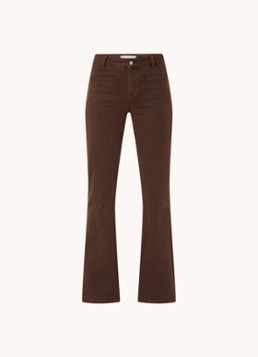 Ba&sh Dames Ross mid waist flared jeans met gekleurde wassing in de kleur Donkerbruin