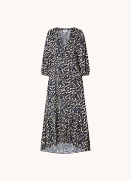 Ba&sh Dames Agatha midi tuniekjurk met print in de kleur Donkerblauw