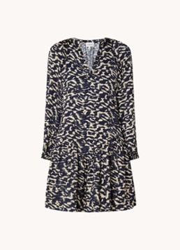 Ba&sh Dames Aisha mini tuniekjurk met print in de kleur Donkerblauw