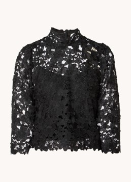 Ba&sh Dames Paul tuniek met opengewerkt dessin in de kleur Zwart