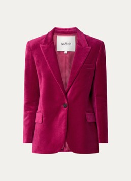 Ba&sh Dames Boop blazer van fluweel met klepzakken in de kleur Fuchsia