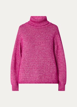Ba&sh Dames Alovie trui in alpaca wolblend in de kleur Donkerroze