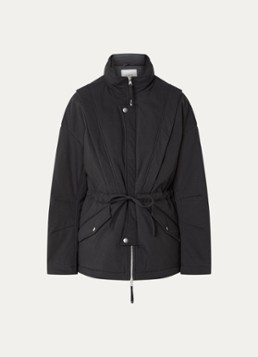 Ba&sh Dames Varda gewatteerd jack met logoborduring en opbergbare capuchon in de kleur Zwart