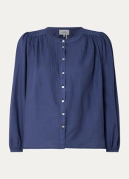 Ba&sh Dames Tia blouse met pofmouw in de kleur Donkerblauw