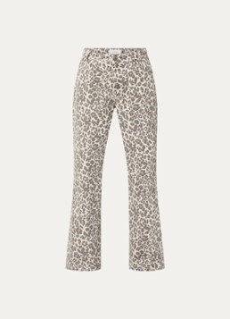 Ba&sh Dames Leonie high waist loose fit jeans met panterprint in de kleur Beige
